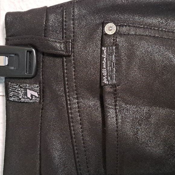 NEW * 7 For All Mankind  HIGH WAIST ANKLE SKINNY IN COATED BLACK 27 - Picture 11 of 12
